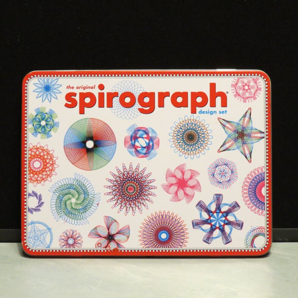 The Original SPIROGRAPH Design Set in a Tin Travel Kit w/ Stencils Pens Guide